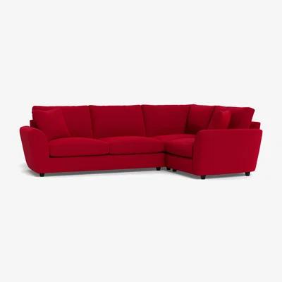 Heal's Heal's Snooze Right Hand Facing Corner Sofa Melton Wool Red Oxide Black Feet - Heal's UK Furniture