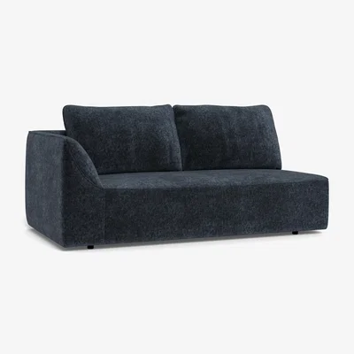 Heal's Heal's Morven Left Hand Facing 3 Seater Unit Boucle Velvet Space Black Feet