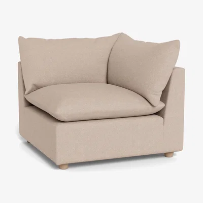 Heal's Heal's Astrid Corner Unit Boucle Tweed Pearl Walnut Stained Beech Feet