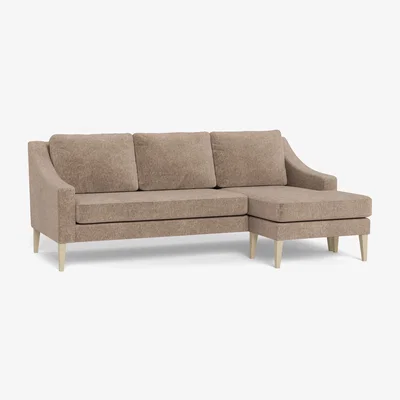 Heal's Heal's Richmond Corner Chaise Sofa Boucle Velvet Rocky Black Beech Feet