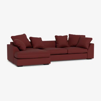 Heal's Heal's Cumulus Left Hand Facing Corner Sofa Capelo Linen-Cotton Etruscan Red Black Feet