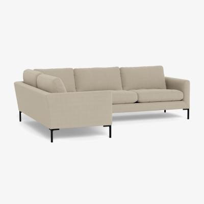 Heal's Heal's Eton Left Hand Facing Corner Sofa Linen Hessian Brass Feet - Heal's UK Furniture