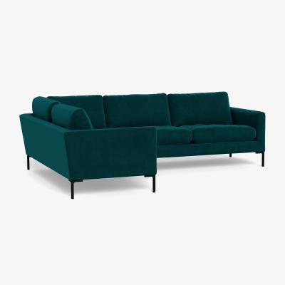 Heal's Heal's Eton Left Hand Facing Corner Sofa Textured Boucle Steel Brass Feet - Heal's UK Furniture