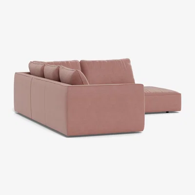 Heal's Heal's Morven Right Hand Facing Large Corner Sofa Smart Luxe Velvet Dusky Pink