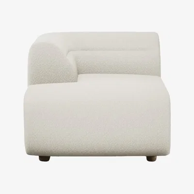 Heal's Heal's Lilli Left Hand Facing Chaise Unit Smart Cotton Linen Indigo Natural Feet