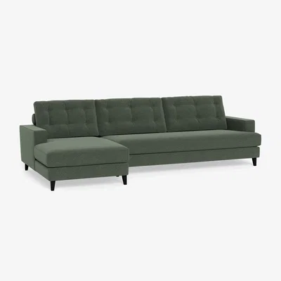 Heal's Heal's Mistral Left Hand Facing Corner Sofa Capelo Linen Mineral Black Feet