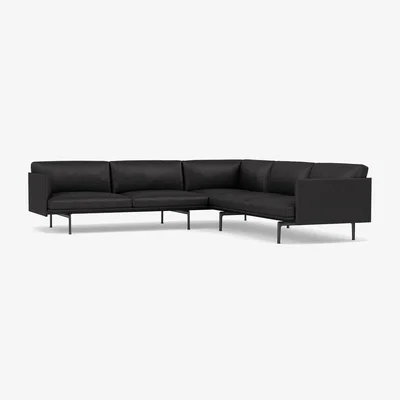 Heal's Muuto Outline Corner Sofa Vidar Fabric Dark Blue 554 - Heal's UK Furniture