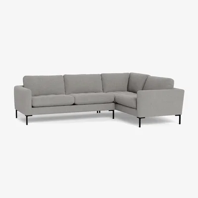 Heal's Heal's Eton Right Hand Facing Corner Sofa Texture Pale Grey Brass Feet