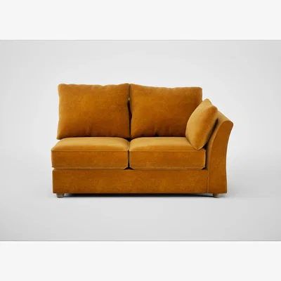 Heal's Heal's Tailor Medium Right Hand Facing Corner Unit Smart Luxe Velvet Cognac Natural Feet