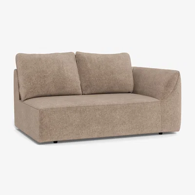 Heal's Heal's Morven Right Hand Facing 2 Seater Unit Boucle Velvet Rocky Black Feet