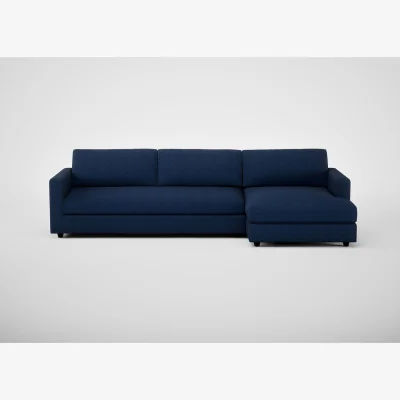 Heal's Heal's Nimbus II Right Hand Facing Chaise Sofa Smart Cotton Linen Myrtle Black Feet