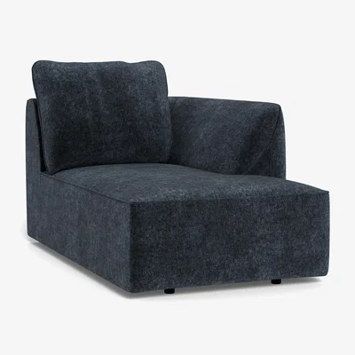 Heal's Heal's Morven Right Hand Facing Chaise Unit Boucle Velvet Space Black Feet