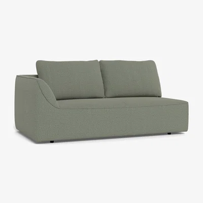 Heal's Heal's Morven Left Hand Facing 3 Seater Unit Boucle Tweed Lapis Black Feet