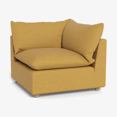 Heal's Heal's Astrid Corner Unit Boucle Tweed Citrine Walnut Stained Beech Feet