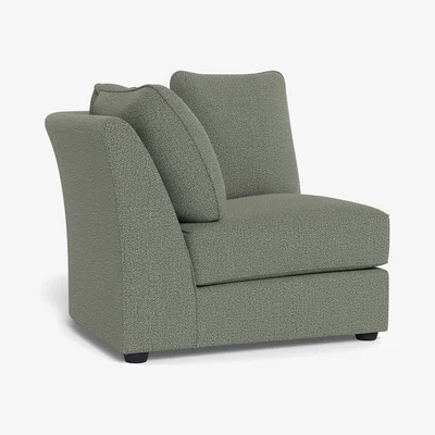 Heal's Heal's Tailor Corner Unit Left Hand Facing Boucle Tweed Lapis Natural Beech Feet