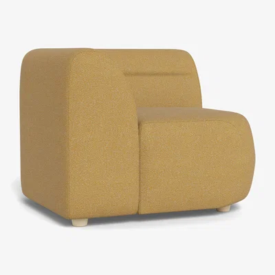 Heal's Heal's Lilli Connecting Corner Unit Boucle Tweed Citrine Natural Beech Feet