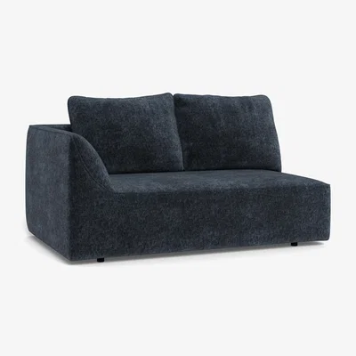 Heal's Heal's Morven Left Hand Facing 2 Seater Unit Boucle Velvet Space Black Feet