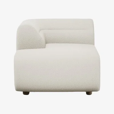 Heal's Heal's Lilli Left Hand Facing Chaise Unit Smart Luxe Velvet Grass Natural Feet