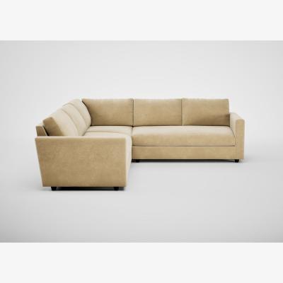 Heal's Heal's Heal's Nimbus II Full Corner Sofa Smart Luxe Velvet Biscuit Black Feet
