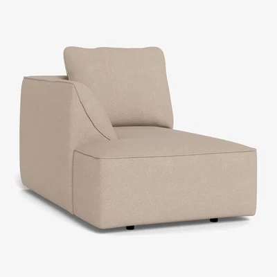 Heal's Heal's Morven Left Hand Facing Chaise Unit Boucle Tweed Pearl Black Feet