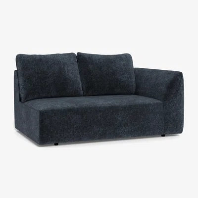 Heal's Heal's Morven Right Hand Facing 2 Seater Unit Boucle Velvet Space Black Feet