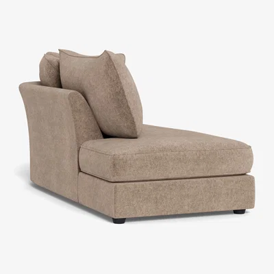 Heal's Heal's Tailor Chaise Left Hand Facing Boucle Velvet Rocky Black Beech Feet