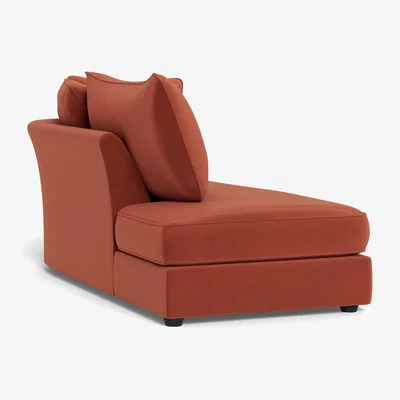 Heal's Heal's Tailor Chaise Unit Left Hand Facing Smart Luxe Velvet Tawny Natural Feet