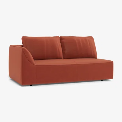 Heal's Heal's Morven Left Hand Facing 3 Seater Unit Smart Luxe Velvet Tawny Black Feet
