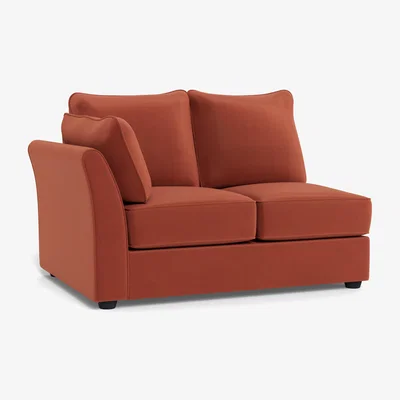 Heal's Heal's Tailor Double Unit Left Hand Facing Smart Luxe Velvet Tawny Natural Feet