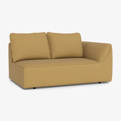 Heal's Heal's Morven Right Hand Facing 2 Seater Unit Boucle Tweed Citrine Black Feet