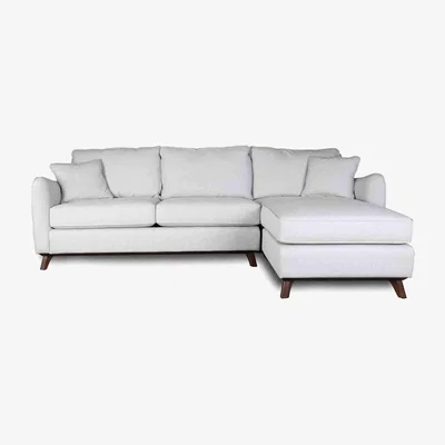 Heal's Heal's Ravello Right Hand Facing Corner Sofa Smart Linen Mix Maroon Natural Feet - Heal's UK Furniture