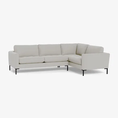 Heal's Heal's Eton Right Hand Facing Corner Sofa Capelo LinenCotton Sea Salt Brass Feet - Heal's UK Furniture