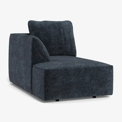 Heal's Heal's Morven Left Hand Facing Chaise Unit Boucle Velvet Space Black Feet