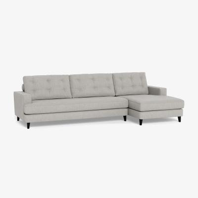 Heal's Heal's Mistral Right Hand Facing Corner Sofa Smart Linen Mix Silver Black - Heal's UK Furniture