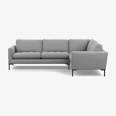 Heal's Heal's Eton Right Hand Facing Corner Sofa Cotton Pewter Black Feet - Heal's UK Furniture