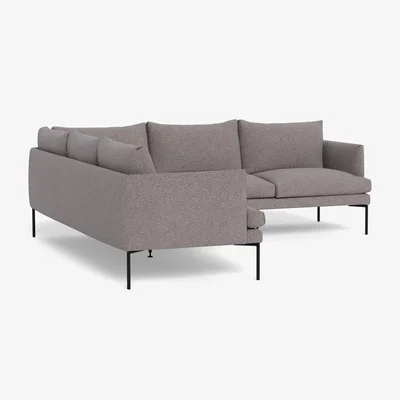 Heal's Heal's Matera Large Corner Sofa Loop Boucle Granite Black Feet - Heal's UK Furniture