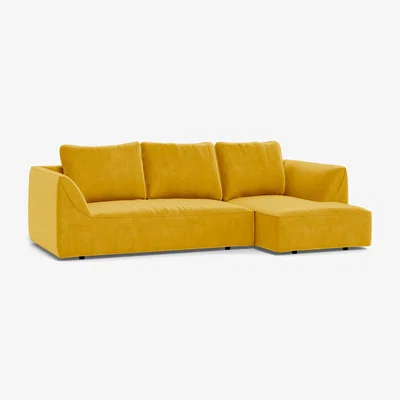 Heal's Heal's Morven Right Hand Facing Corner Chaise Sofa Smart Luxe Velvet Canary