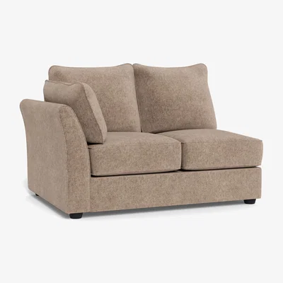 Heal's Heal's Tailor Double Unit Left Hand Facing Boucle Velvet Rocky Black Beech Feet