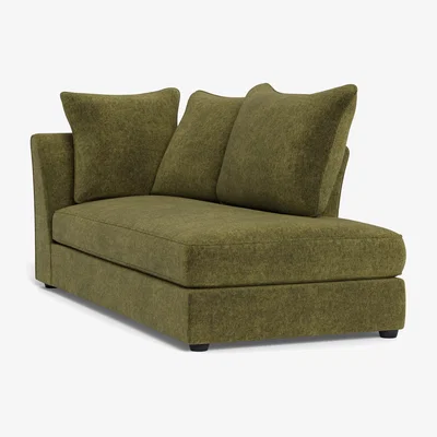Heal's Heal's Tailor Chaise Right Hand Facing Boucle Velvet Wilder Black Beech Feet