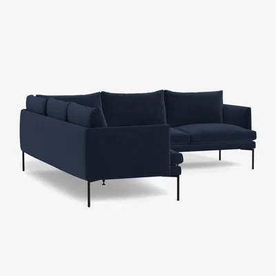 Heal's Heal's Matera Large Corner Sofa Daino leather Steel - Heal's UK Furniture