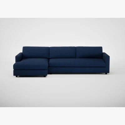 Heal's Heal's Nimbus II Left Hand Facing Chaise Sofa Smart Cotton Linen Rice Black Feet