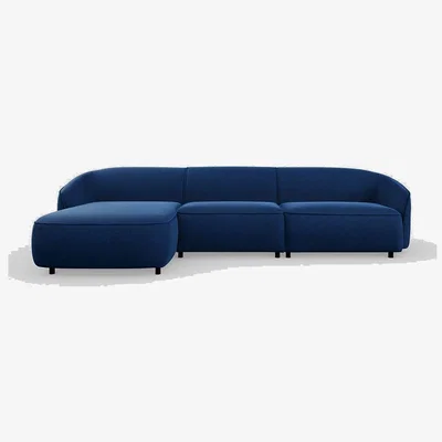Heal's Heal's Aurelie Large Left Hand Facing Chaise Sofa Smart Luxe Velvet Midnight