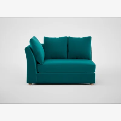 Heal's Heal's Tailor Large Curved Left Hand Facing Corner Unit Smart Velvet Petrol Natural Feet