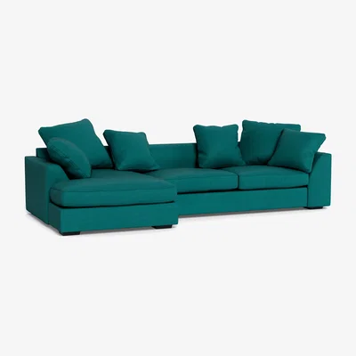 Heal's Heal's Cumulus Left Hand Facing Corner Sofa Brushed Cotton Pine Black Feet - Heal's UK Furniture