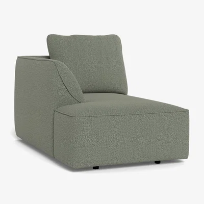 Heal's Heal's Morven Left Hand Facing Chaise Unit Boucle Tweed Lapis Black Feet
