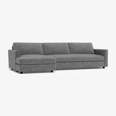 Heal's Heal's Nimbus II LHF 4 Seater Corner Chaise Melton Wool Shale Black Feet