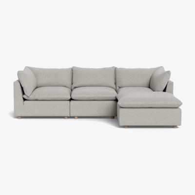 Heal's Heal's Astrid Right Hand Facing Corner Sofa Smart Linen Mix Silver Natural Beech Feet