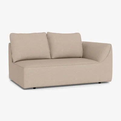 Heal's Heal's Morven Right Hand Facing 2 Seater Unit Boucle Tweed Pearl Black Feet