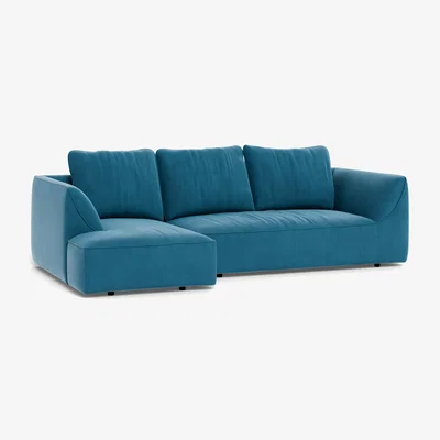 Heal's Heal's Morven Left Hand Facing Corner Chaise Sofa Smart Velvet Ocean
