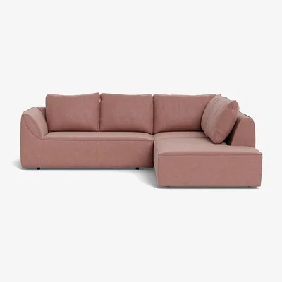 Heal's Heal's Morven Right Hand Facing Large Corner Sofa Velvet Russet Black Feet